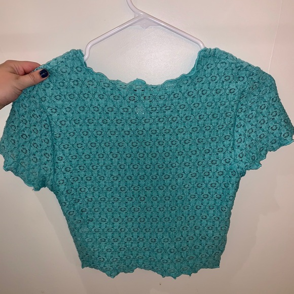 Topshop Turquoise Crop Top - Picture 4 of 5